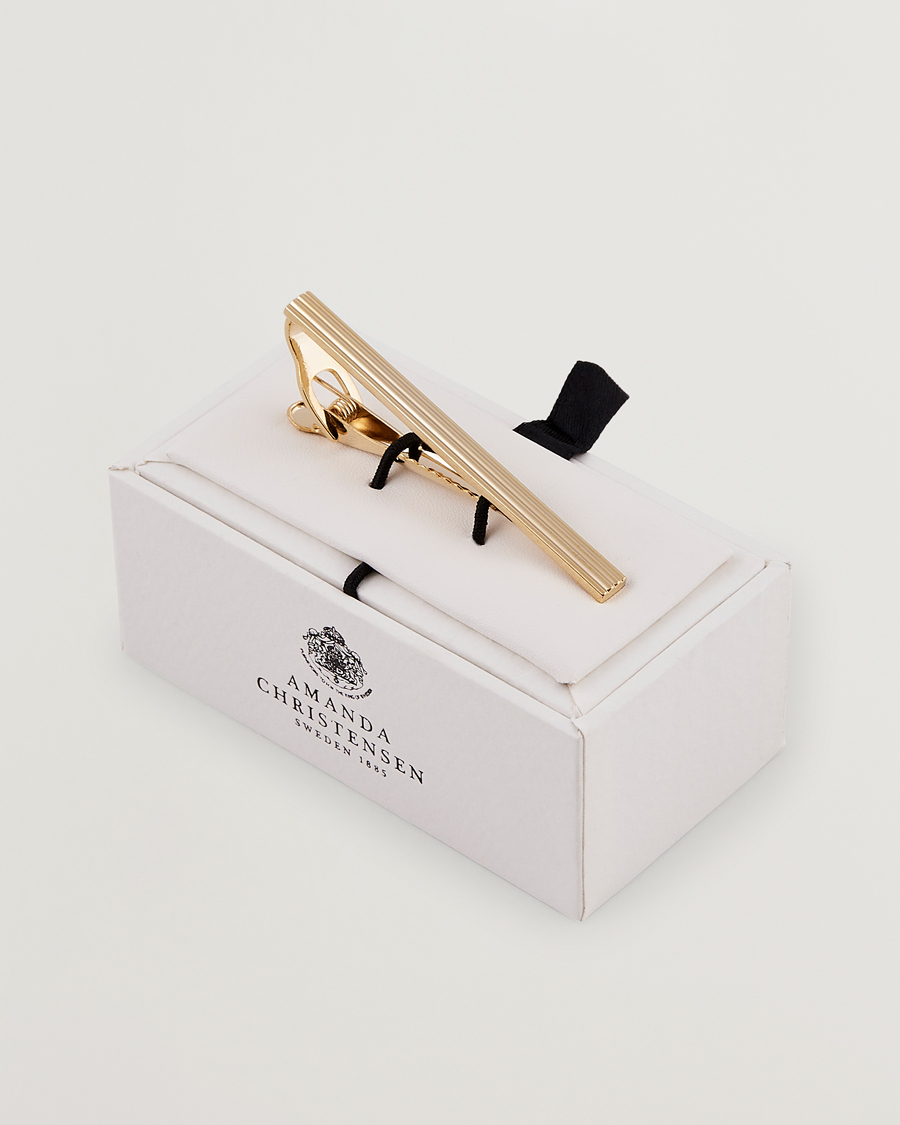 Hombres | Corbatas | Amanda Christensen | Ribbed Tie Clip Gold