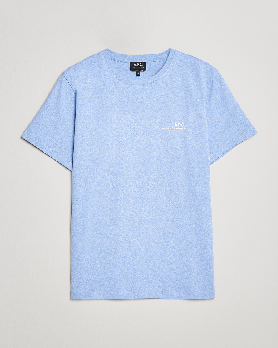 Hombres | Camisetas | A.P.C. | Item T-Shirt Bleu Ciel