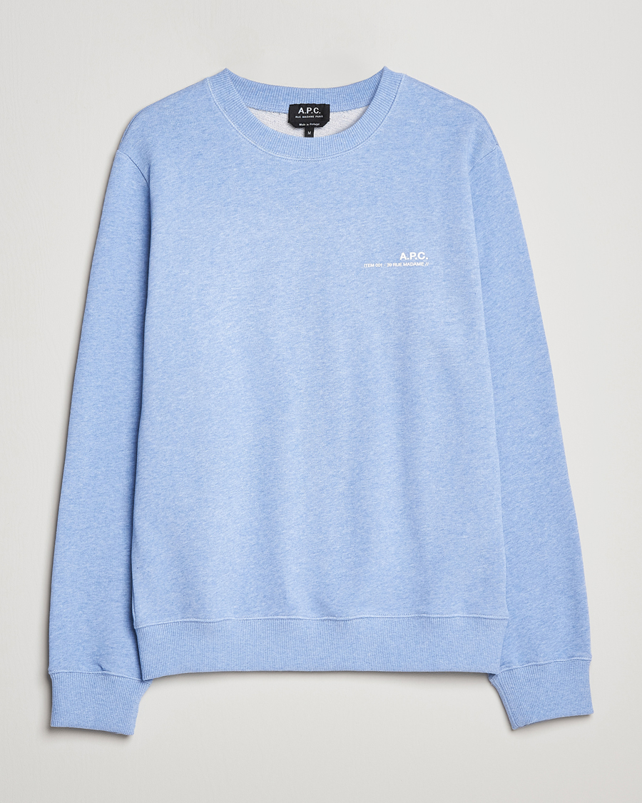 Hombres | Jerséis y prendas de punto | A.P.C. | Item Sweatshirt Bleu Ciel