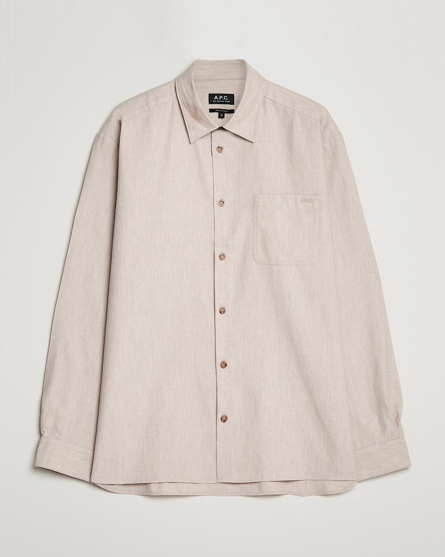Hombres | Camisas | A.P.C. | Marlo Flannel Shirt Heather Beige