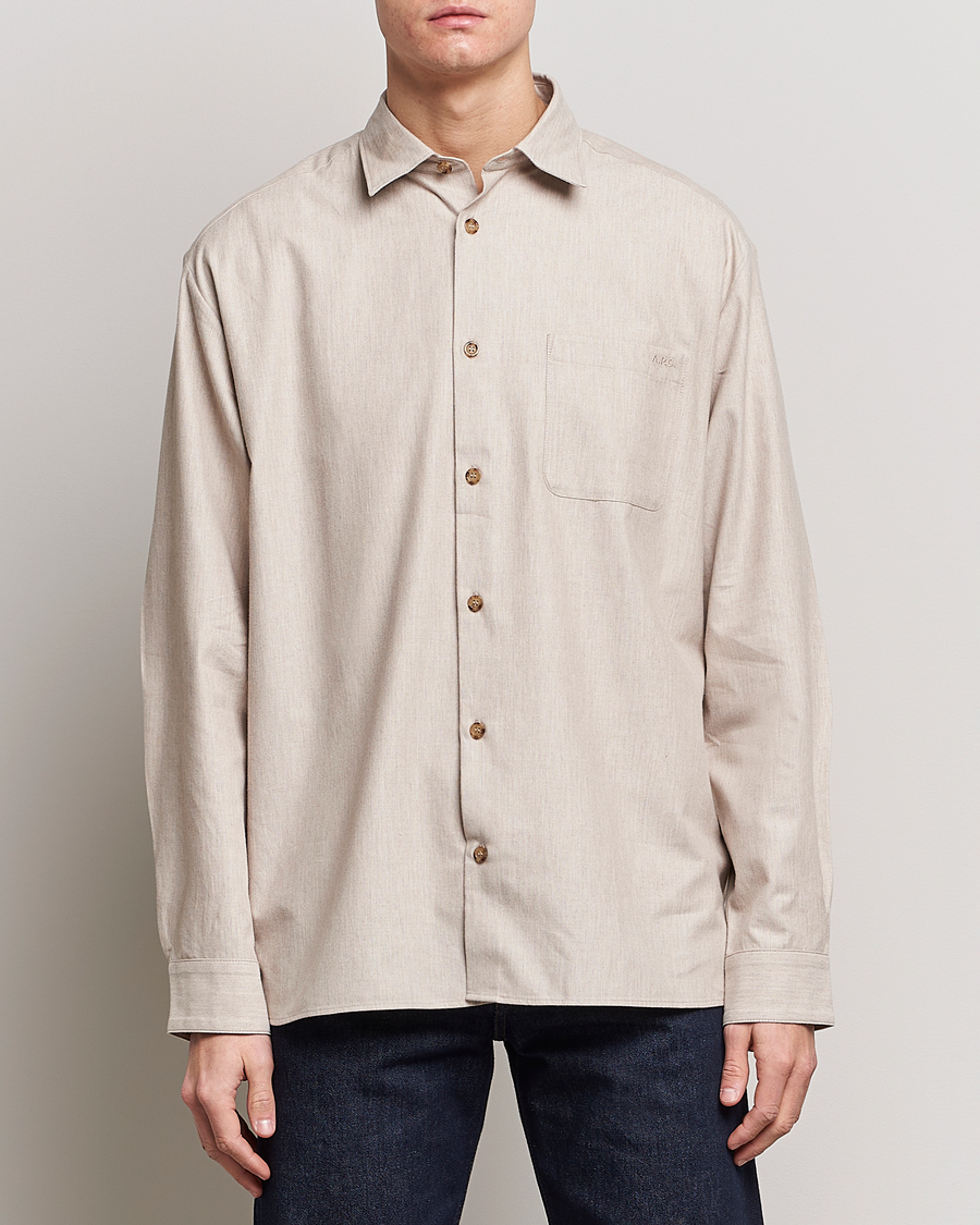 Hombres | Camisas | A.P.C. | Marlo Flannel Shirt Heather Beige