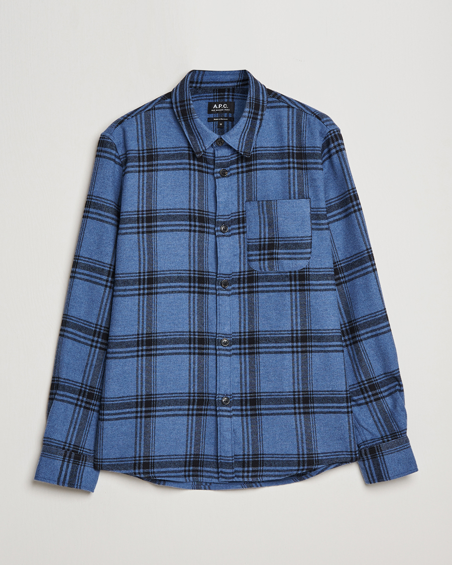 Hombres | Camisas | A.P.C. | Trek Heavy Overshirt Blue Check