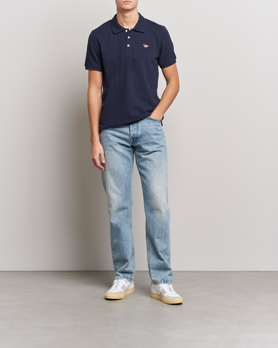 Hombres | Polos | Maison Kitsuné | Tricolor Fox Polo Navy