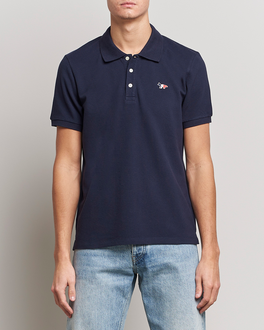 Hombres | Polos | Maison Kitsuné | Tricolor Fox Polo Navy