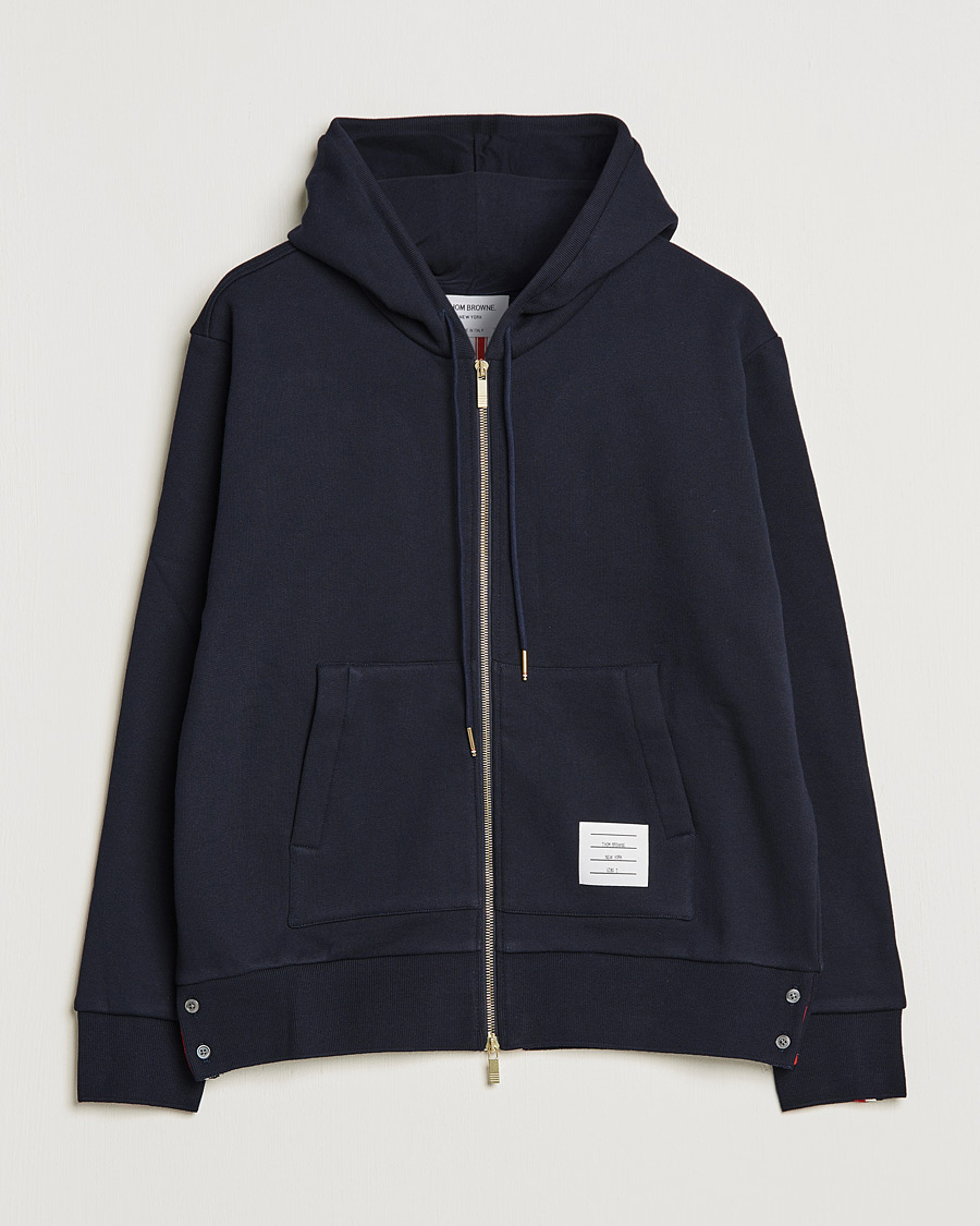 Hombres | Jerséis y prendas de punto | Thom Browne | Center Back Full Zip Hoodie Navy