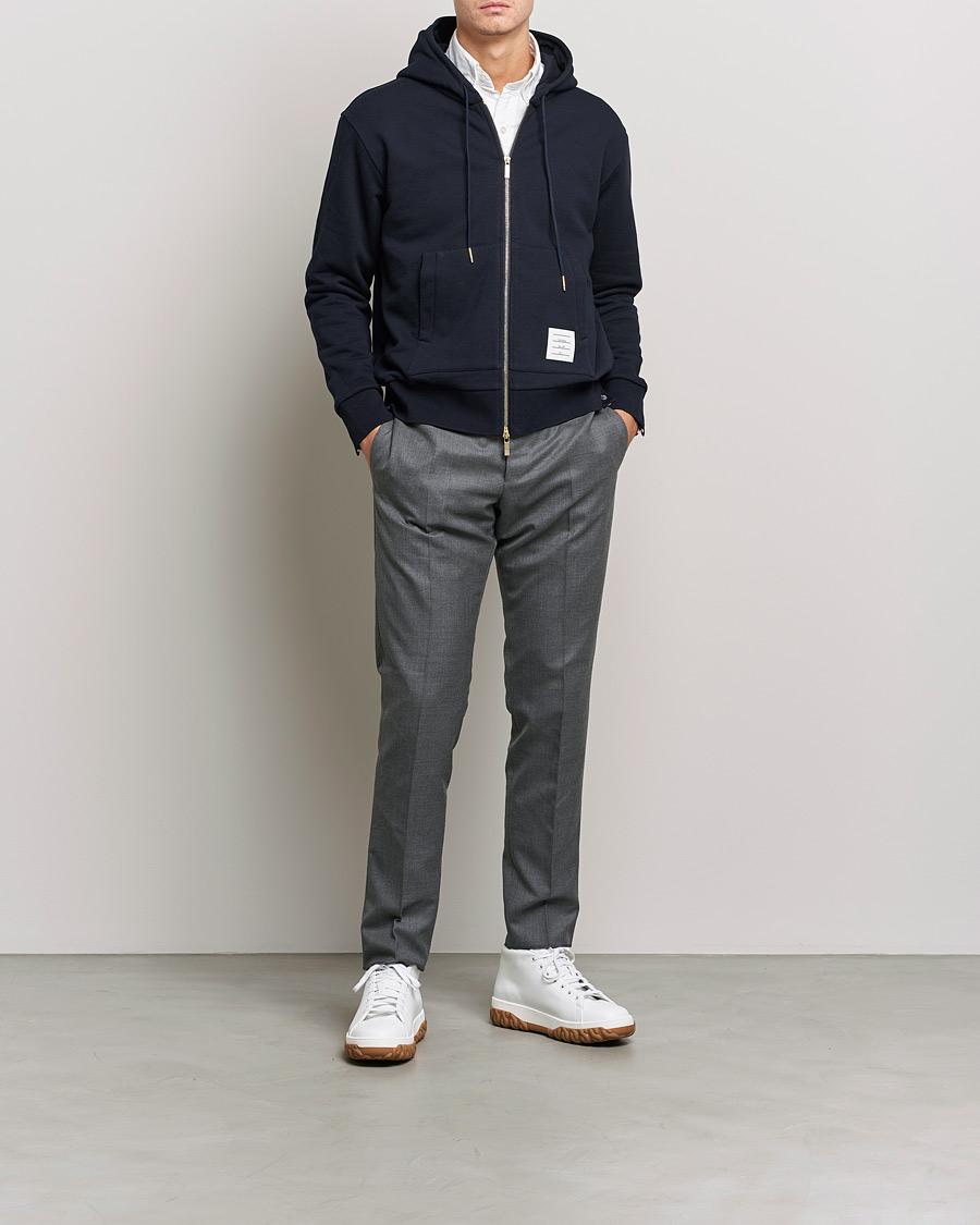 Hombres | Jerséis y prendas de punto | Thom Browne | Center Back Full Zip Hoodie Navy