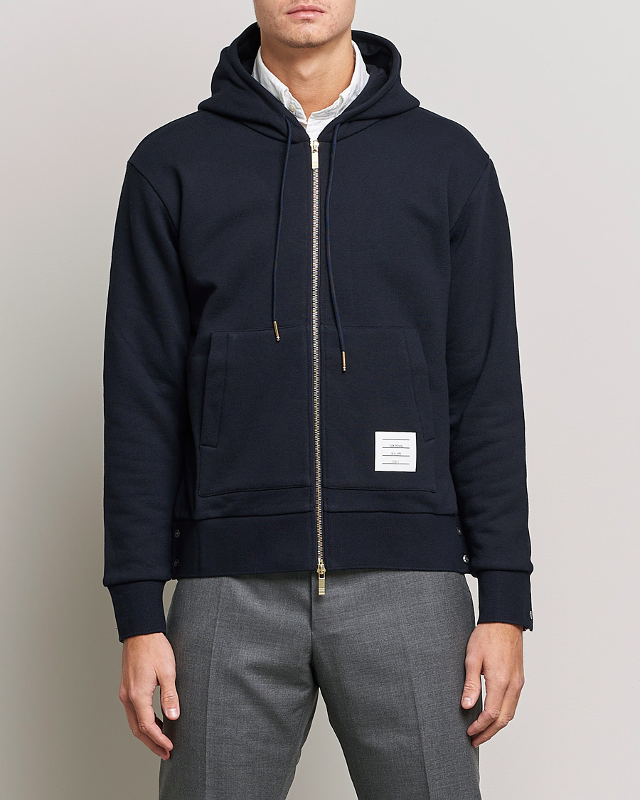 Hombres | Jerséis y prendas de punto | Thom Browne | Center Back Full Zip Hoodie Navy