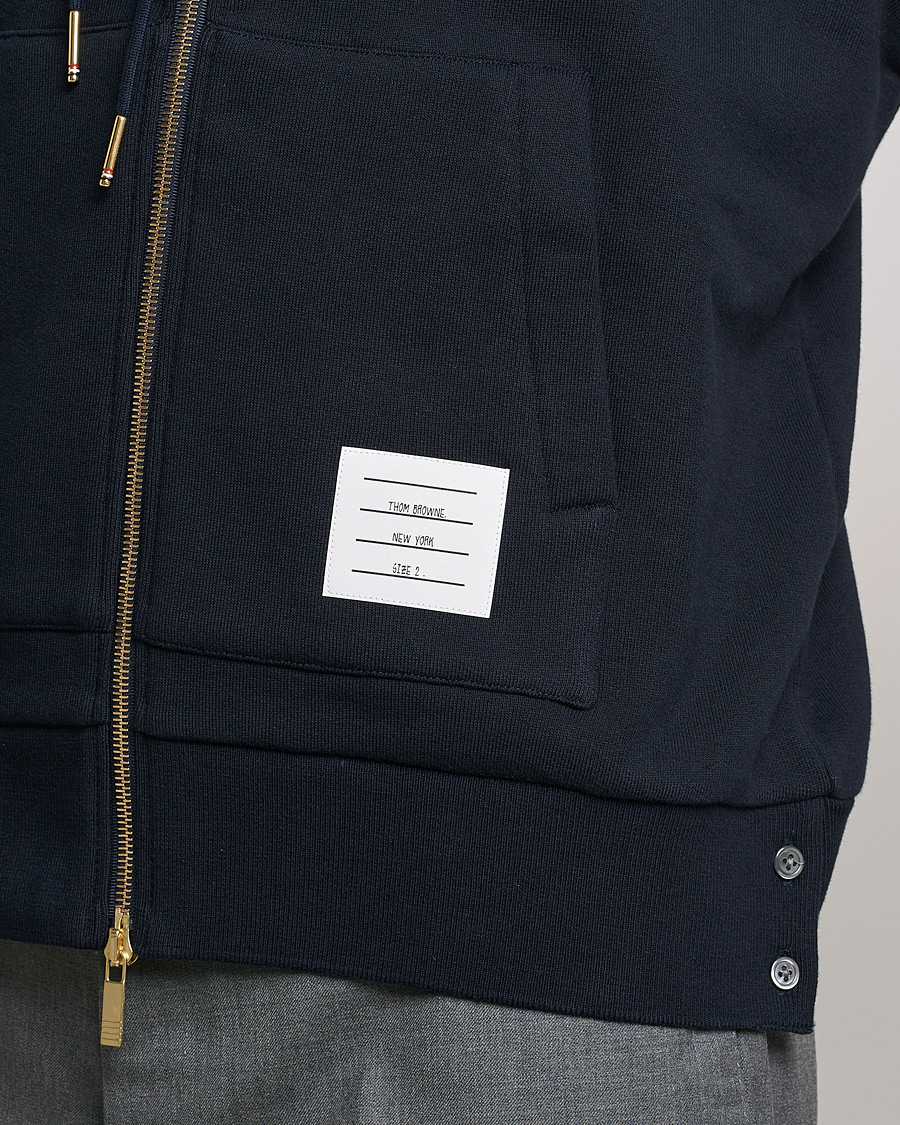 Hombres | Jerséis y prendas de punto | Thom Browne | Center Back Full Zip Hoodie Navy