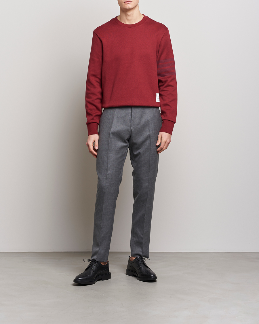 Hombres | Jerséis y prendas de punto | Thom Browne | Tonal 4 Bar Sweatshirt Burgundy