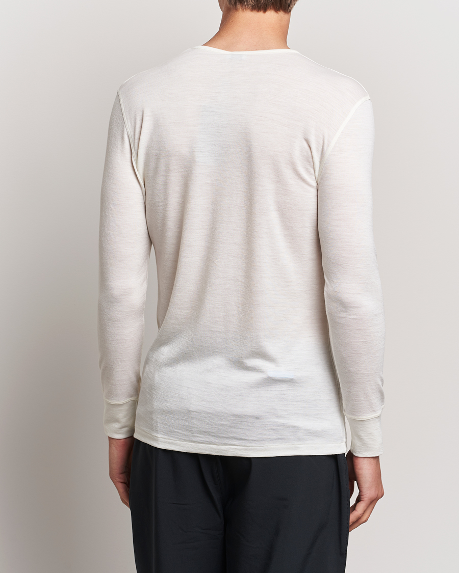 Hombres |  | Zimmerli of Switzerland | Wool/Silk Long Sleeve T-Shirt Ecru