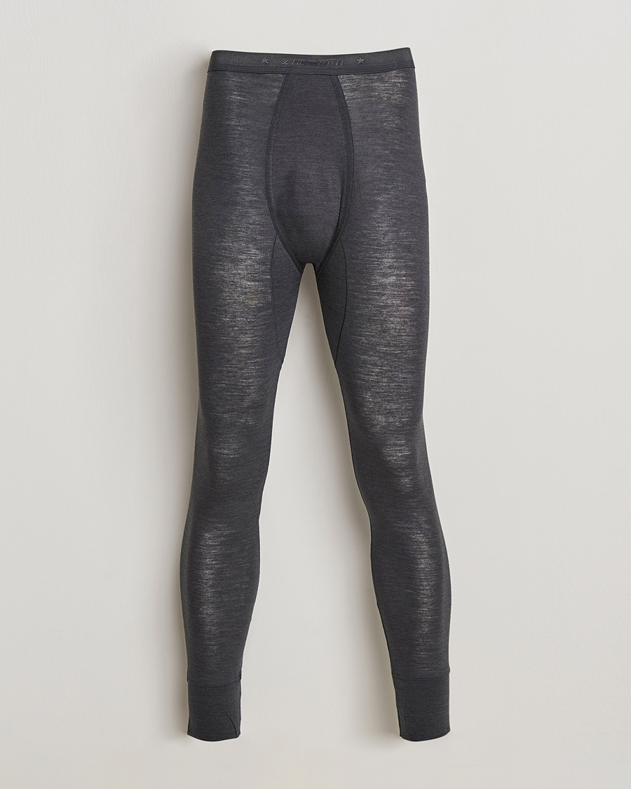 Hombres | Ropa interior y calcetines | Zimmerli of Switzerland | Wool/Silk Long Johns Charcoal