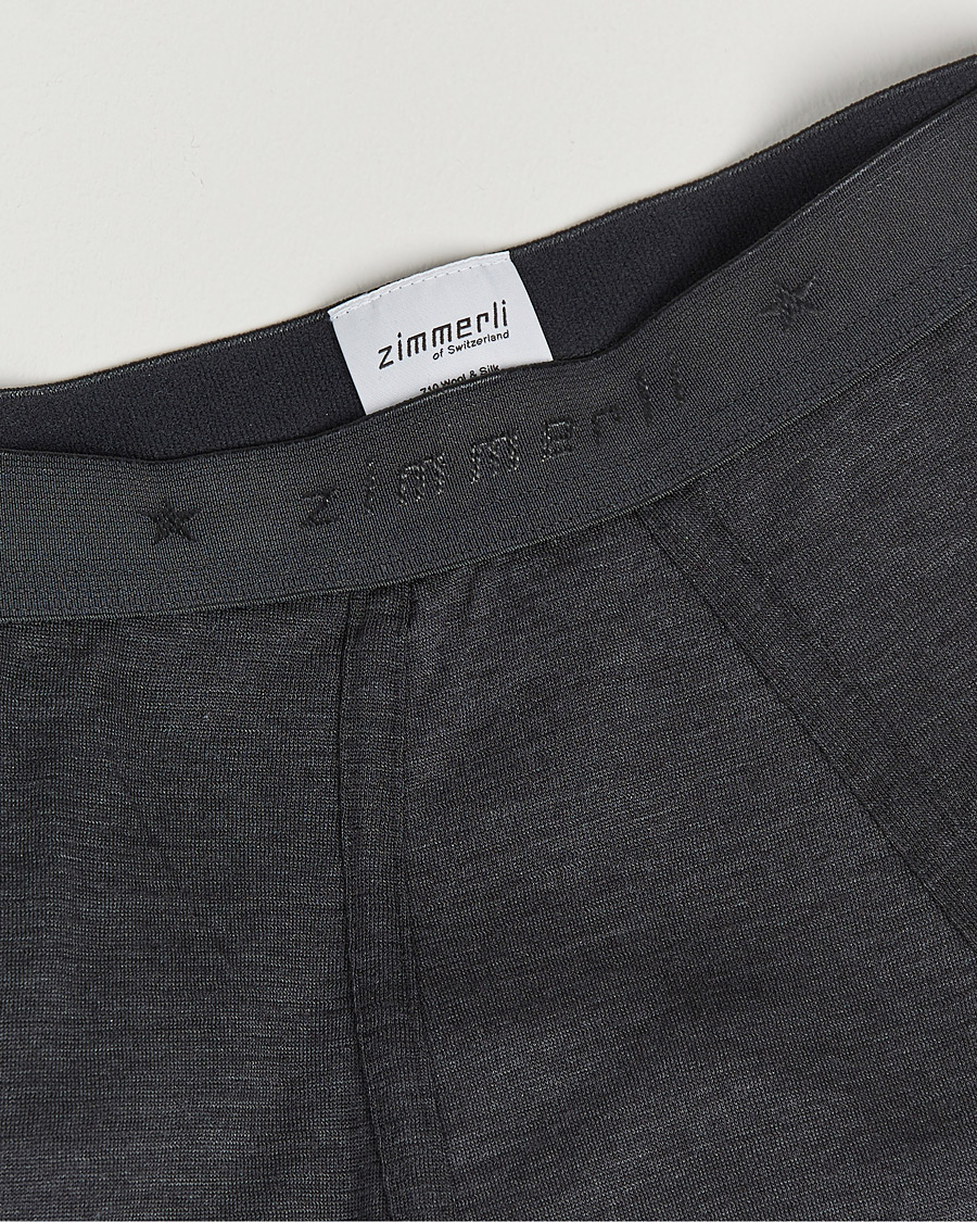 Hombres | Ropa interior y calcetines | Zimmerli of Switzerland | Wool/Silk Long Johns Charcoal