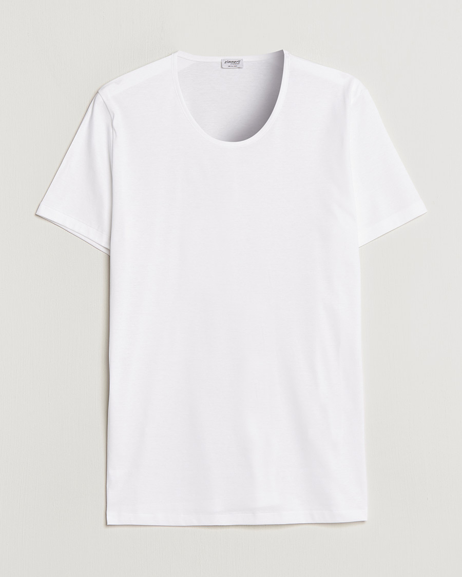Hombres | Camisetas | Zimmerli of Switzerland | Sea Island Cotton Crew Neck T-Shirt White