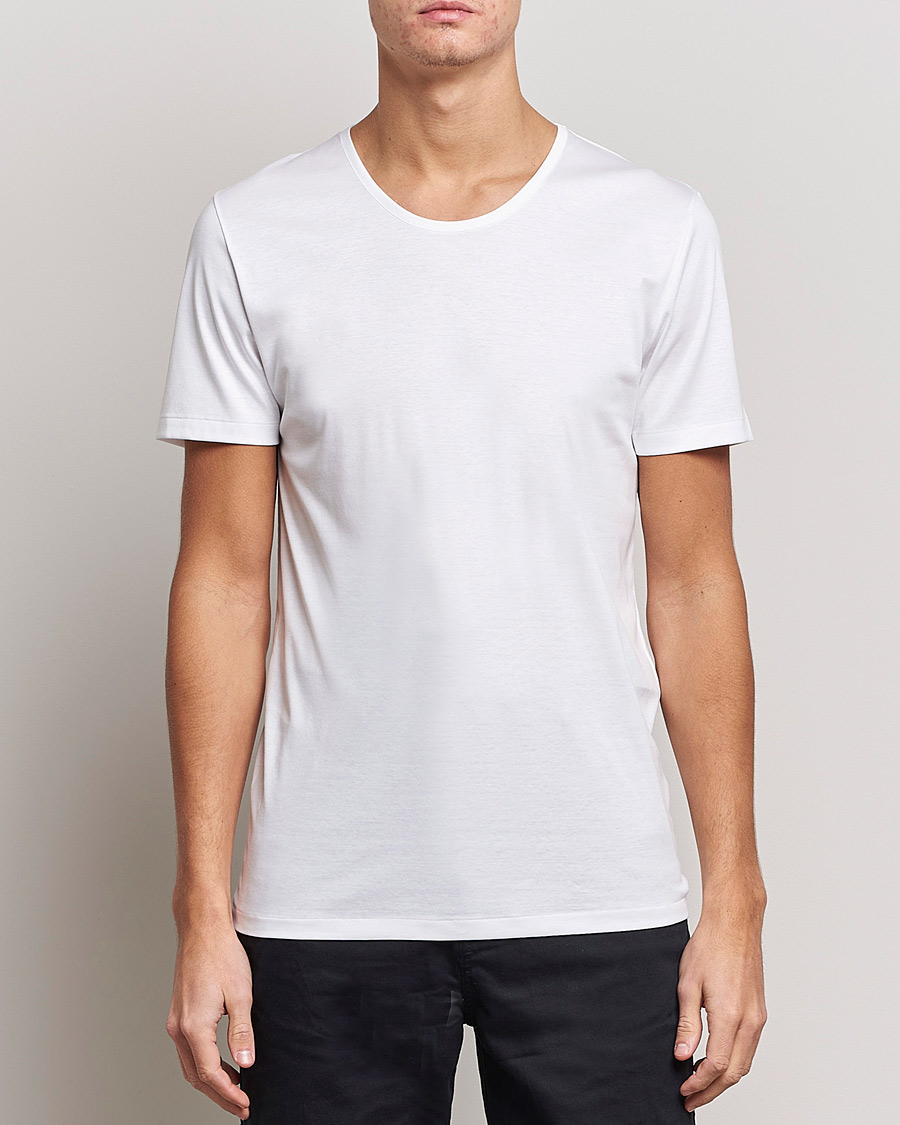 Hombres |  | Zimmerli of Switzerland | Sea Island Cotton Crew Neck T-Shirt White