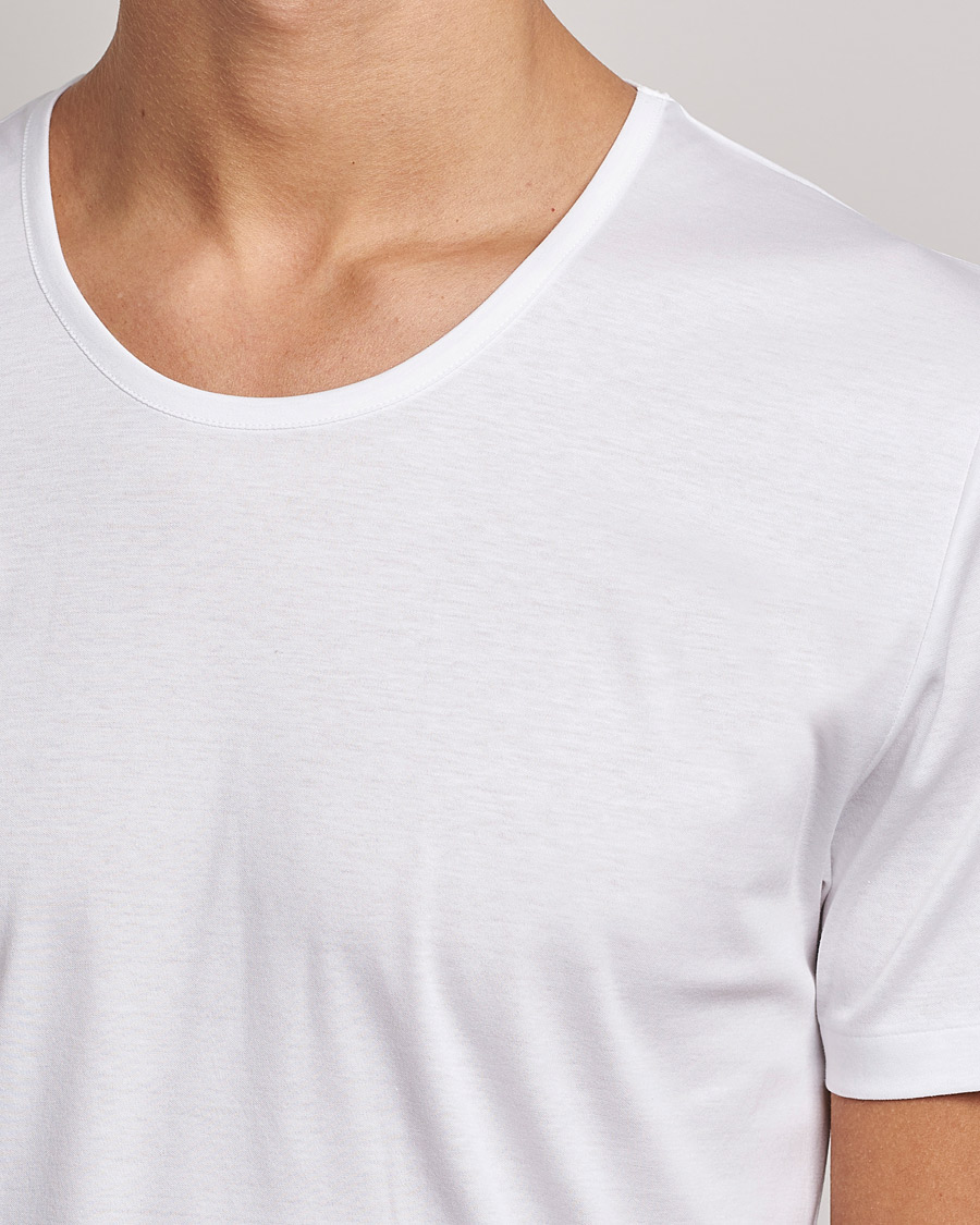 Hombres | Camisetas | Zimmerli of Switzerland | Sea Island Cotton Crew Neck T-Shirt White