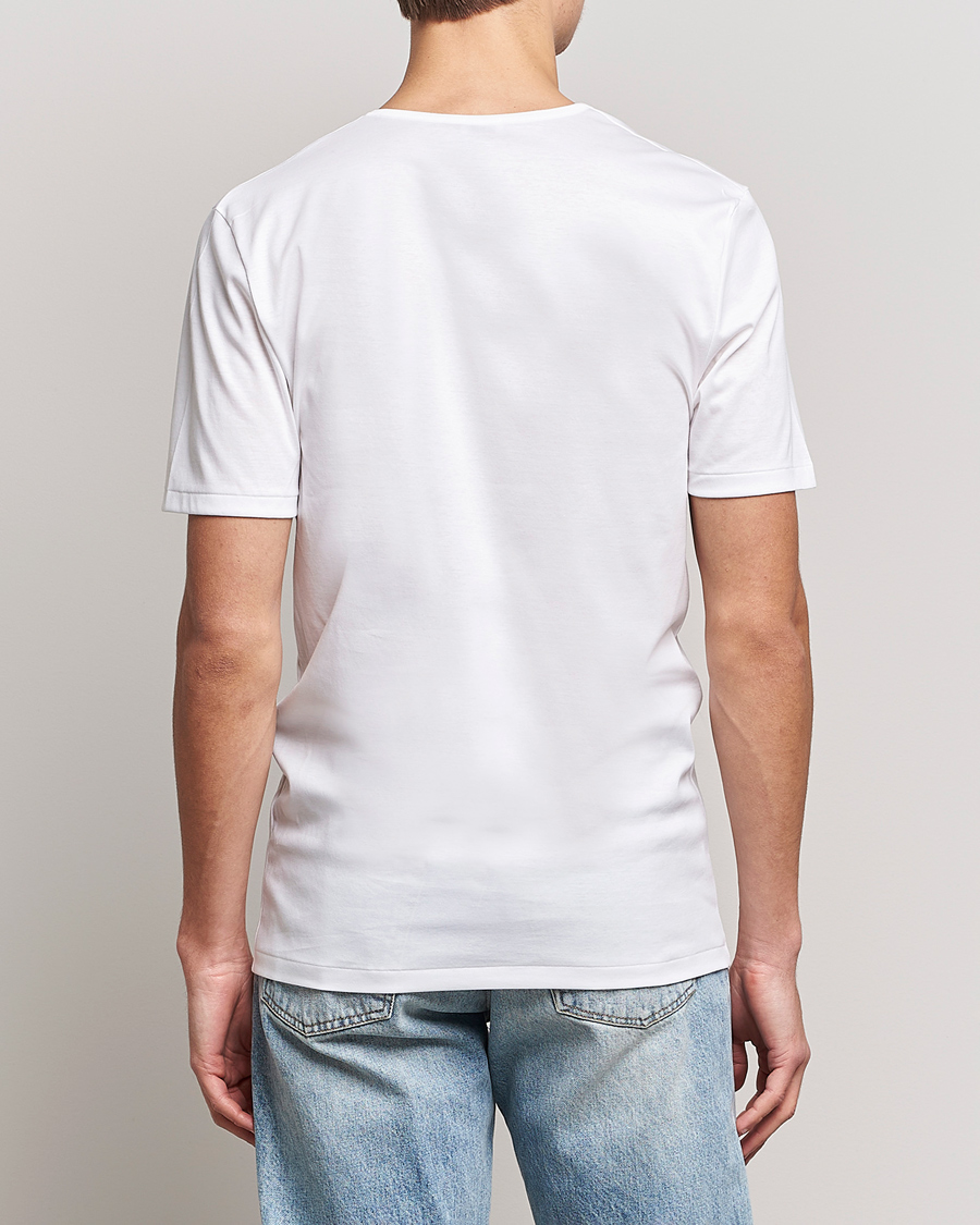 Hombres | Camisetas | Zimmerli of Switzerland | Sea Island Cotton V-Neck T-Shirt White