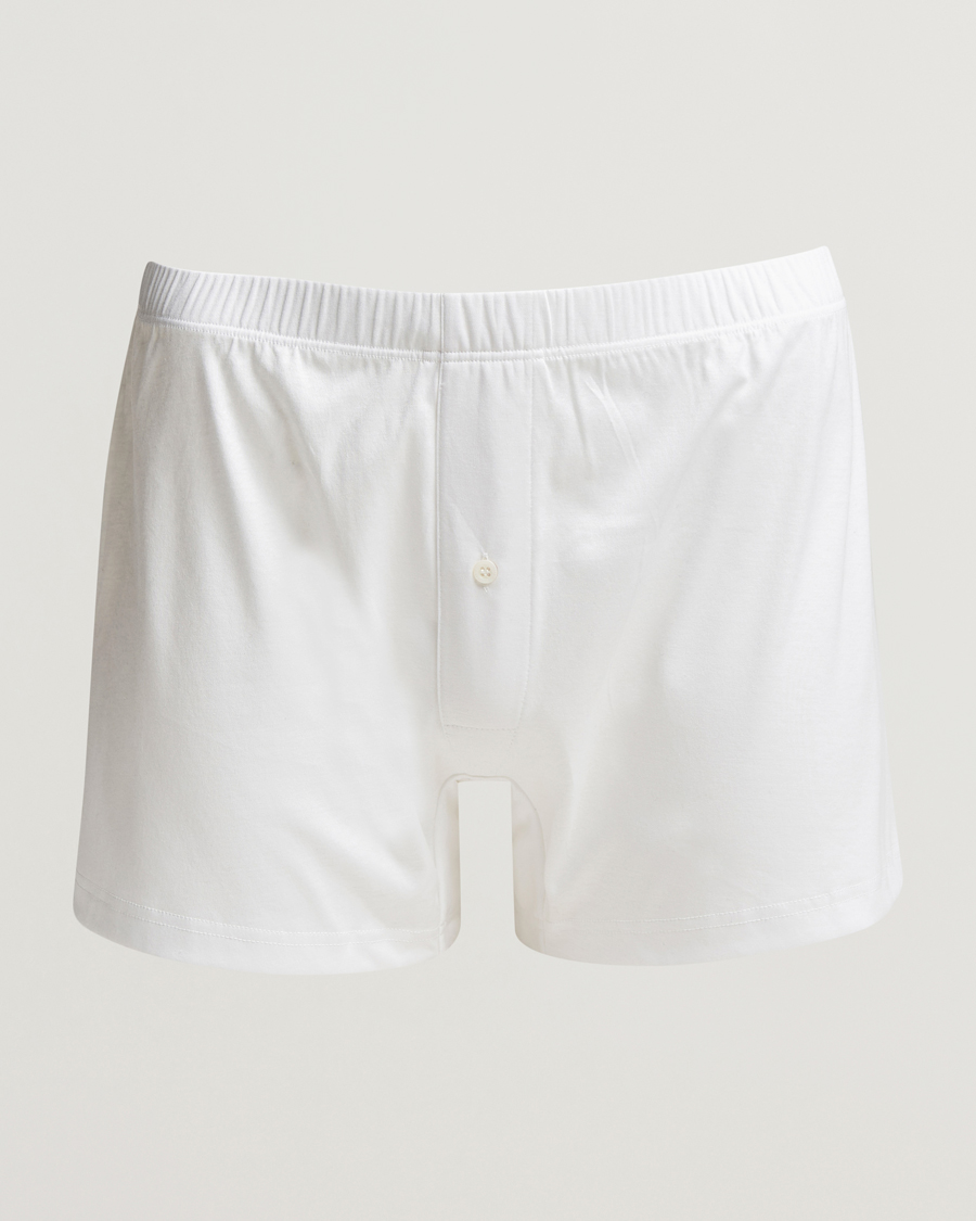 Hombres | Ropa interior y calcetines | Zimmerli of Switzerland | Sea Island Cotton Boxer Shorts White