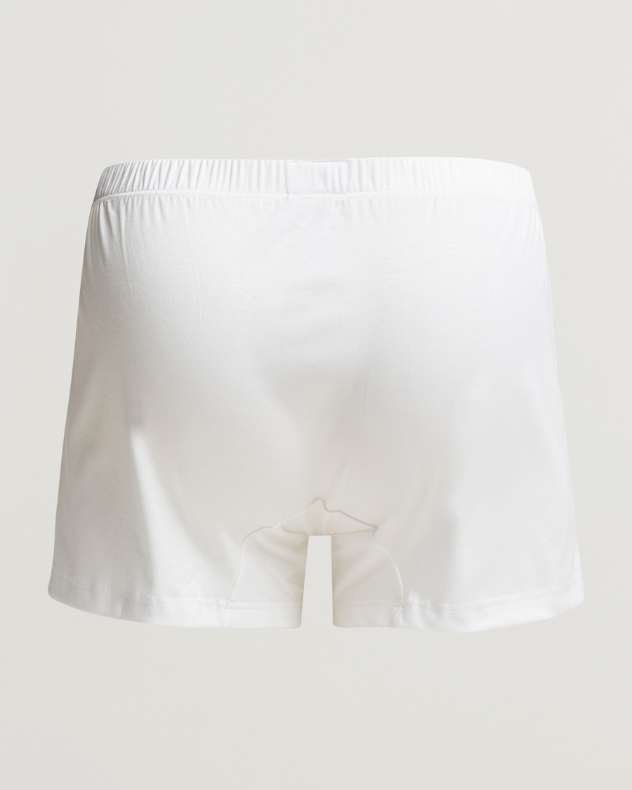 Hombres | Ropa interior y calcetines | Zimmerli of Switzerland | Sea Island Cotton Boxer Shorts White