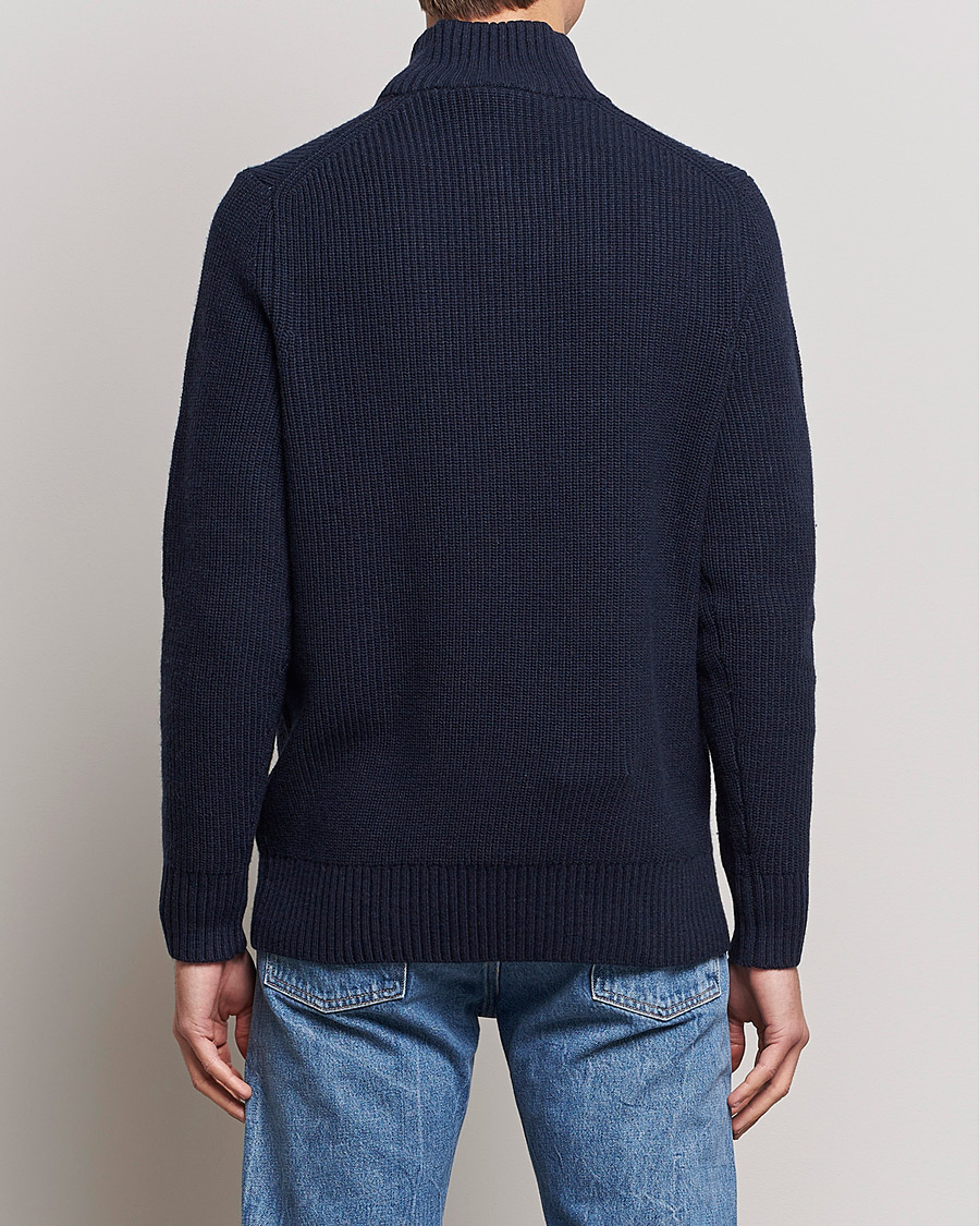 Hombres | Jerséis y prendas de punto | Lyle & Scott | Ribbed Quarter Zip Sweater Navy