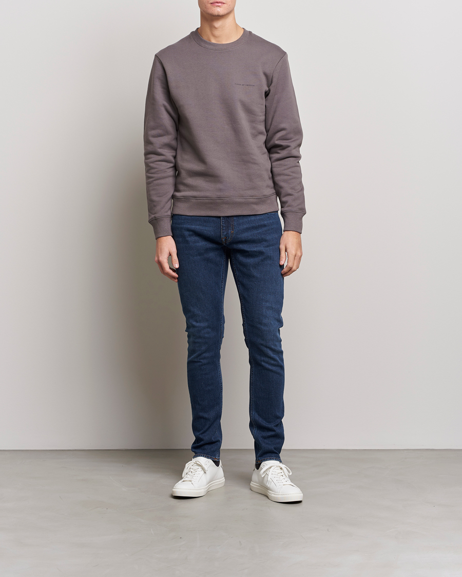 Hombres | Jerséis y prendas de punto | Tiger of Sweden | Emerson Cotton Sweatshirt Ash Grey