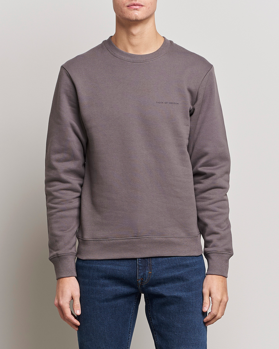 Hombres | Jerséis y prendas de punto | Tiger of Sweden | Emerson Cotton Sweatshirt Ash Grey