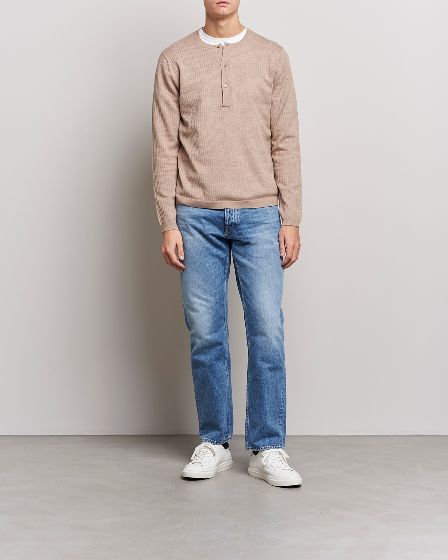 Hombres | Jerséis y prendas de punto | Tiger of Sweden | Nassau Cotton Wool Knitted Sweater Beigie Melange