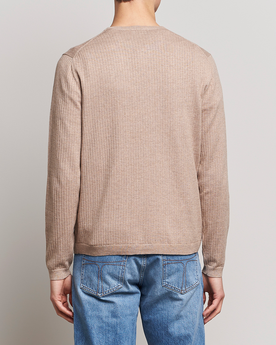 Hombres | Jerséis y prendas de punto | Tiger of Sweden | Nassau Cotton Wool Knitted Sweater Beigie Melange