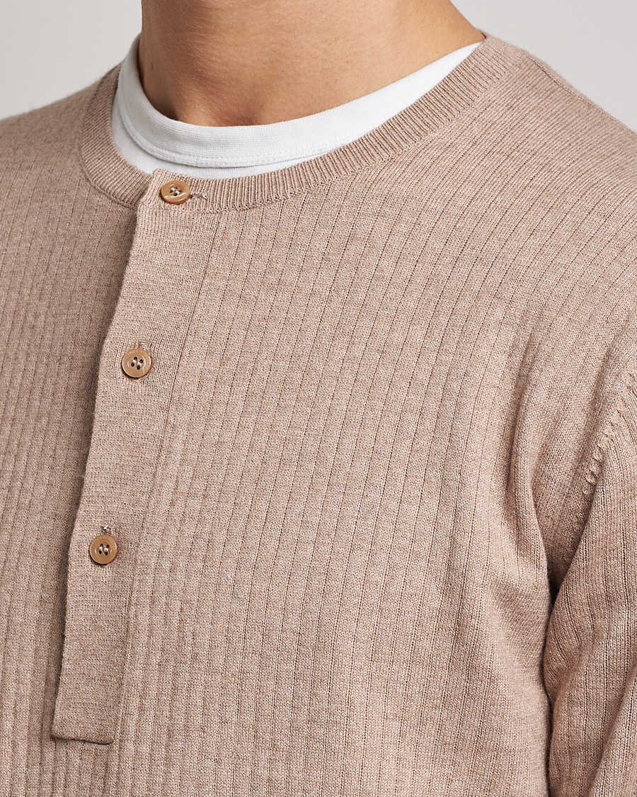 Hombres | Jerséis y prendas de punto | Tiger of Sweden | Nassau Cotton Wool Knitted Sweater Beigie Melange
