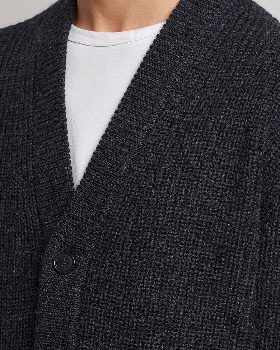 Hombres | Jerséis y prendas de punto | Tiger of Sweden | Reiner Wool Cardigan Dark Grey Mel