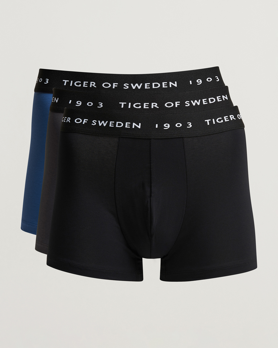 Hombres | Ropa interior y calcetines | Tiger of Sweden | Hermod 3-Pack Organic Cotton Trunck Blue Black
