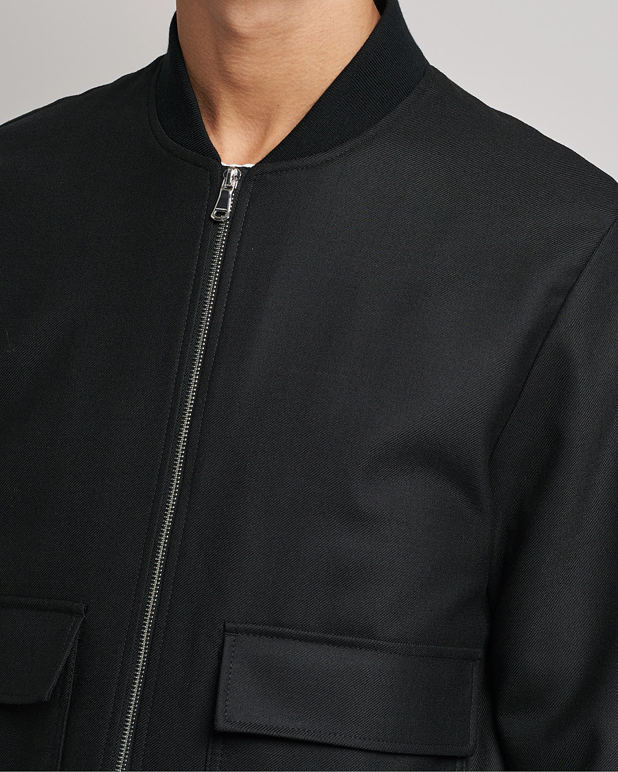 Hombres | Abrigos y chaquetas | J.Lindeberg | Thom Bomber Wool Twill Jacket Black