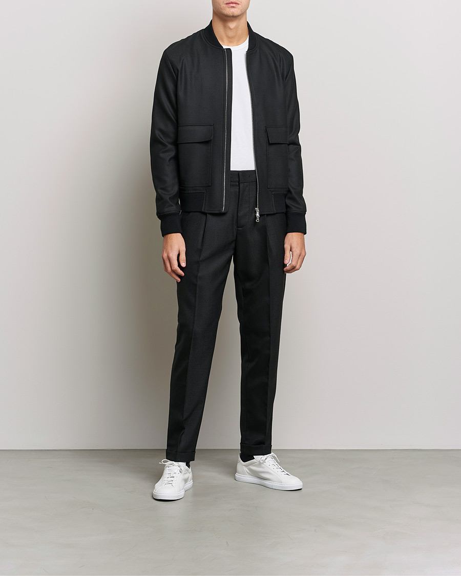 Hombres | Pantalones | J.Lindeberg | Sasha Wool Twill Pants Black