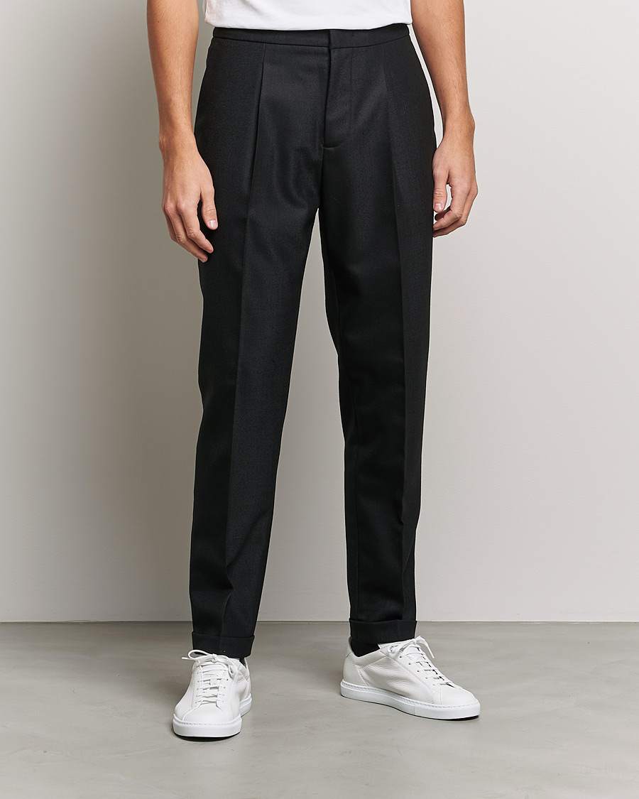 Hombres | Pantalones | J.Lindeberg | Sasha Wool Twill Pants Black