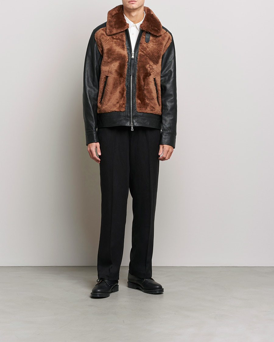 Hombres | Abrigos y chaquetas | J.Lindeberg | Grizzly Sheepskin Leather Jacket Chipmunk