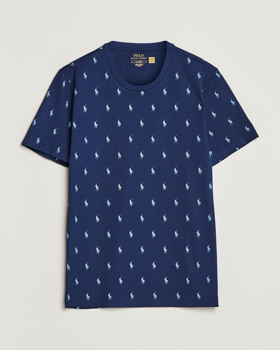 Hombres | Camisetas | Polo Ralph Lauren | Printed Pony Crew Neck T-Shirt Navy