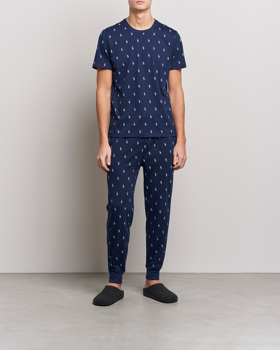 Hombres | Camisetas | Polo Ralph Lauren | Printed Pony Crew Neck T-Shirt Navy