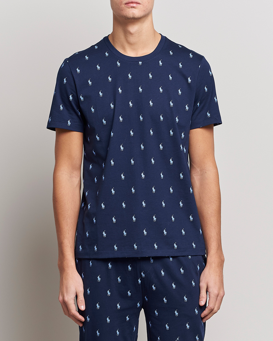 Hombres | Camisetas | Polo Ralph Lauren | Printed Pony Crew Neck T-Shirt Navy