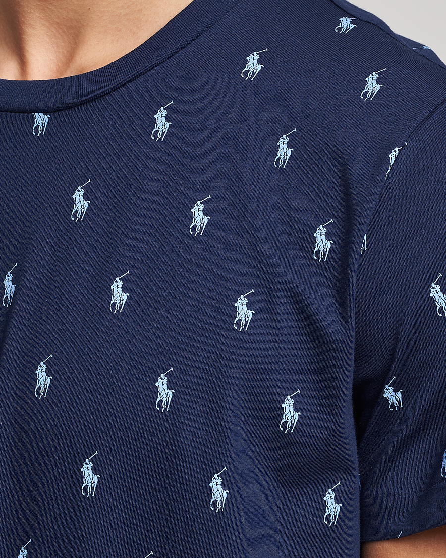 Hombres | Camisetas | Polo Ralph Lauren | Printed Pony Crew Neck T-Shirt Navy
