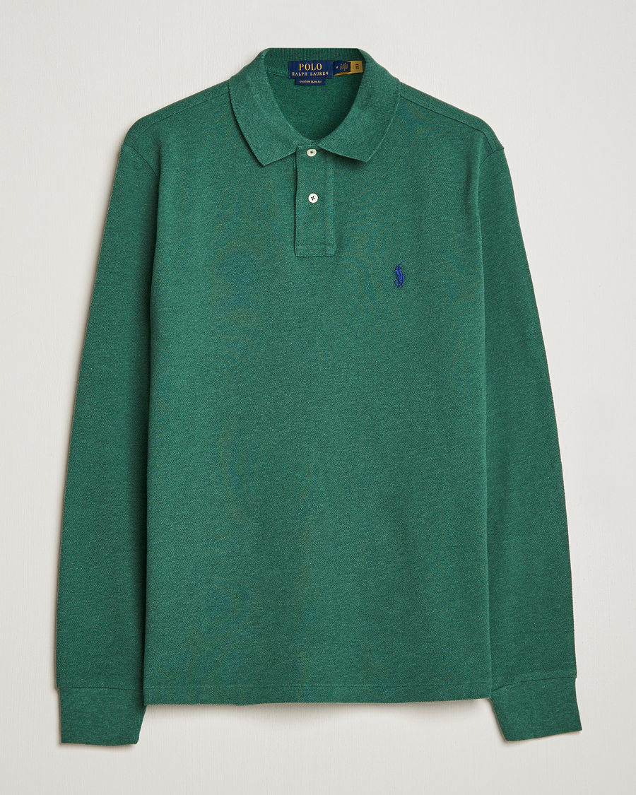 Hombres | Jerséis y prendas de punto | Polo Ralph Lauren | Custom Slim Fit Long Sleeve Polo Verano Green Heather