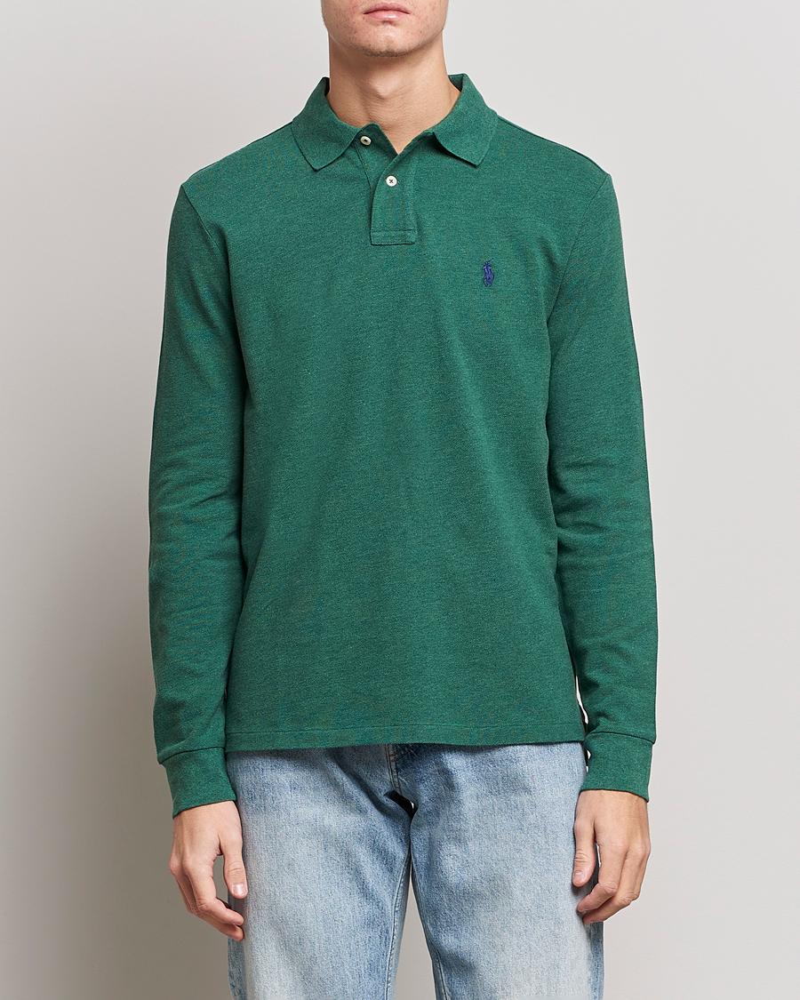 Hombres | Jerséis y prendas de punto | Polo Ralph Lauren | Custom Slim Fit Long Sleeve Polo Verano Green Heather