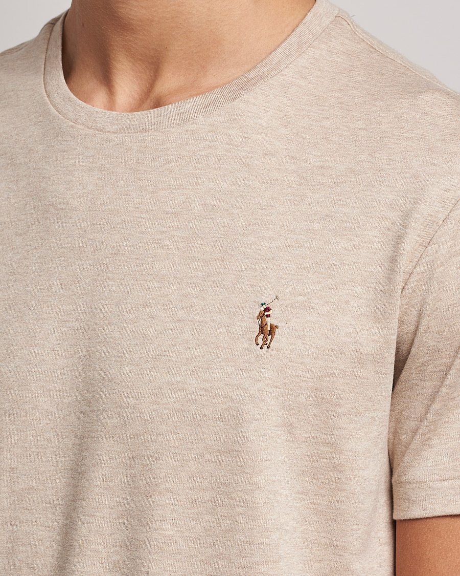 Hombres | Camisetas | Polo Ralph Lauren | Luxury Pima Cotton Crew Neck T-Shirt Sand Heather