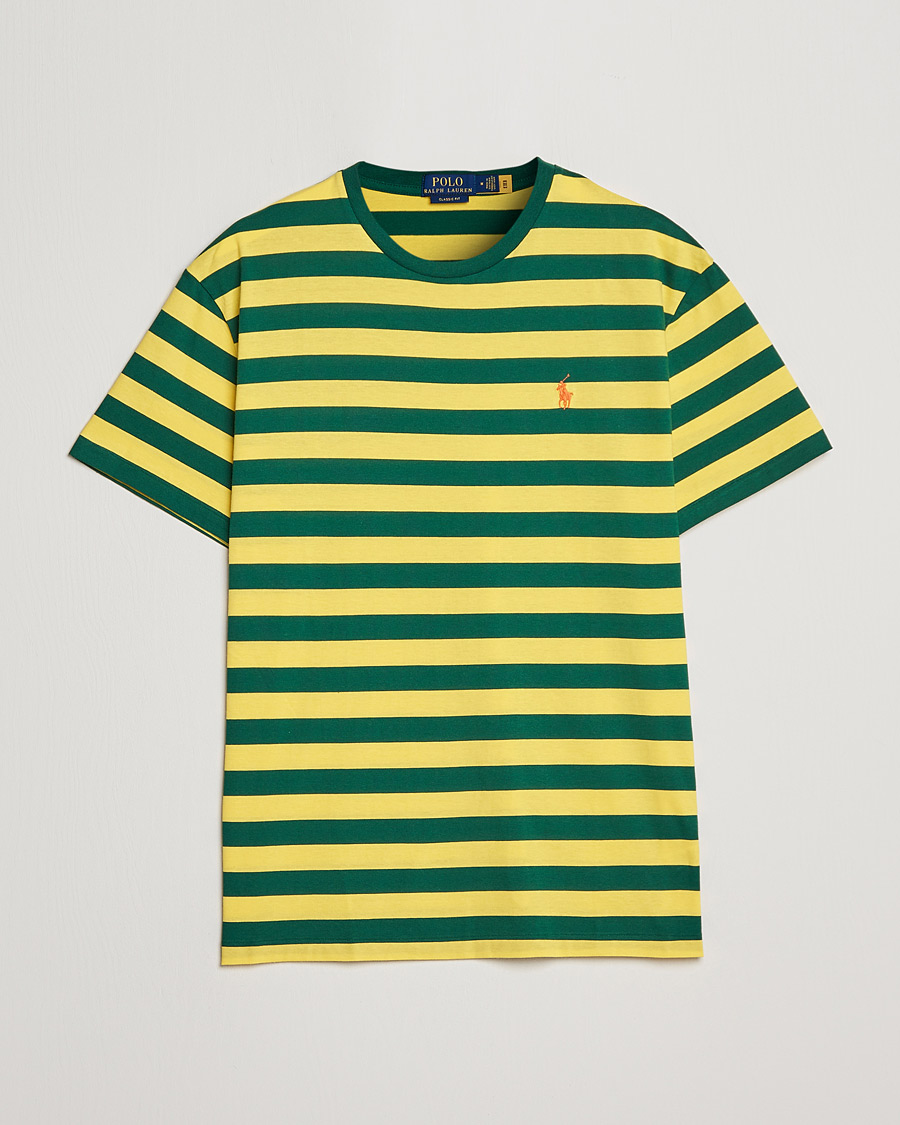 Hombres | Camisetas | Polo Ralph Lauren | Striped Crew Neck T-Shirt Lemon/Green