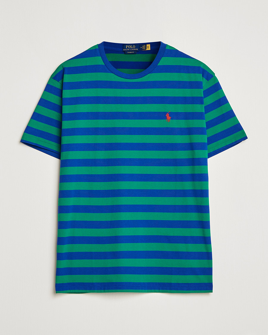 Hombres | Camisetas | Polo Ralph Lauren | Striped Crew Neck T-Shirt Green/Navy