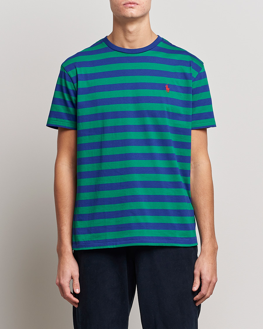 Hombres | Camisetas | Polo Ralph Lauren | Striped Crew Neck T-Shirt Green/Navy