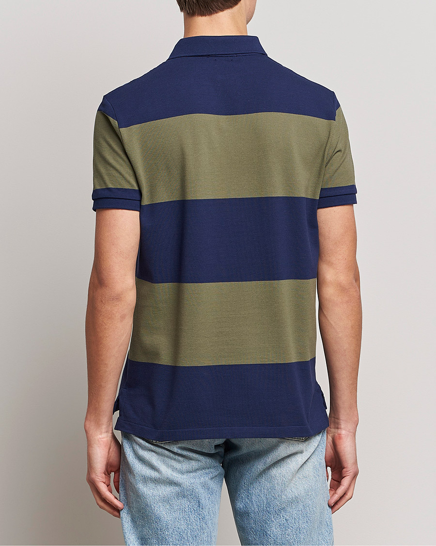 Hombres | Polos | Polo Ralph Lauren | Custom Slim Fit Barstriped Polo Navy/Dark Sage