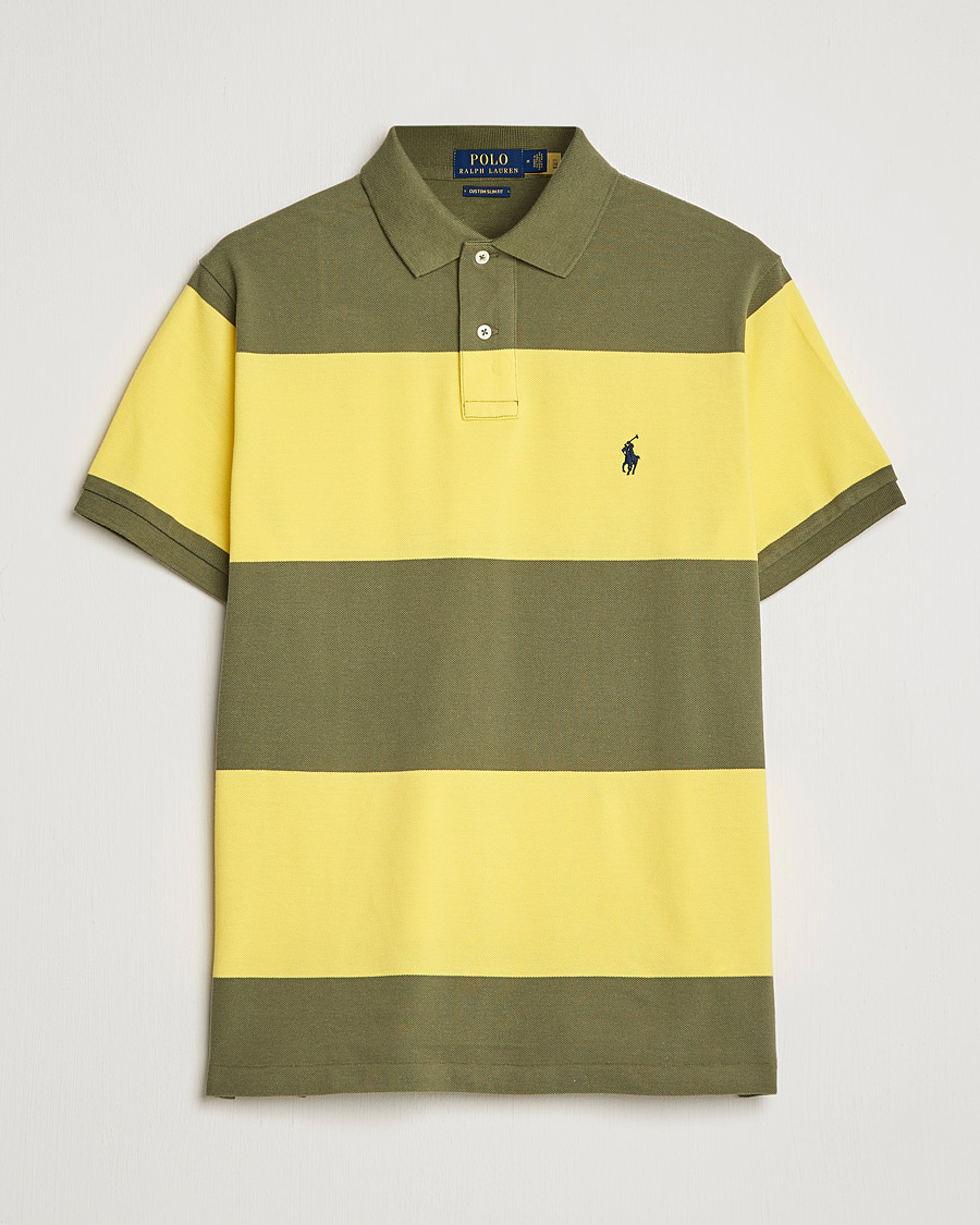 Hombres | Polos | Polo Ralph Lauren | Custom Slim Fit Barstriped Polo Lemon/Dark Sage