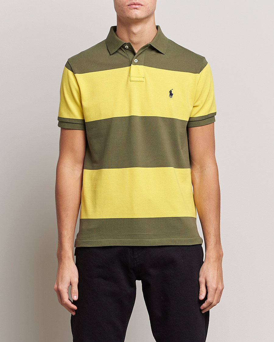 Hombres | Polos | Polo Ralph Lauren | Custom Slim Fit Barstriped Polo Lemon/Dark Sage