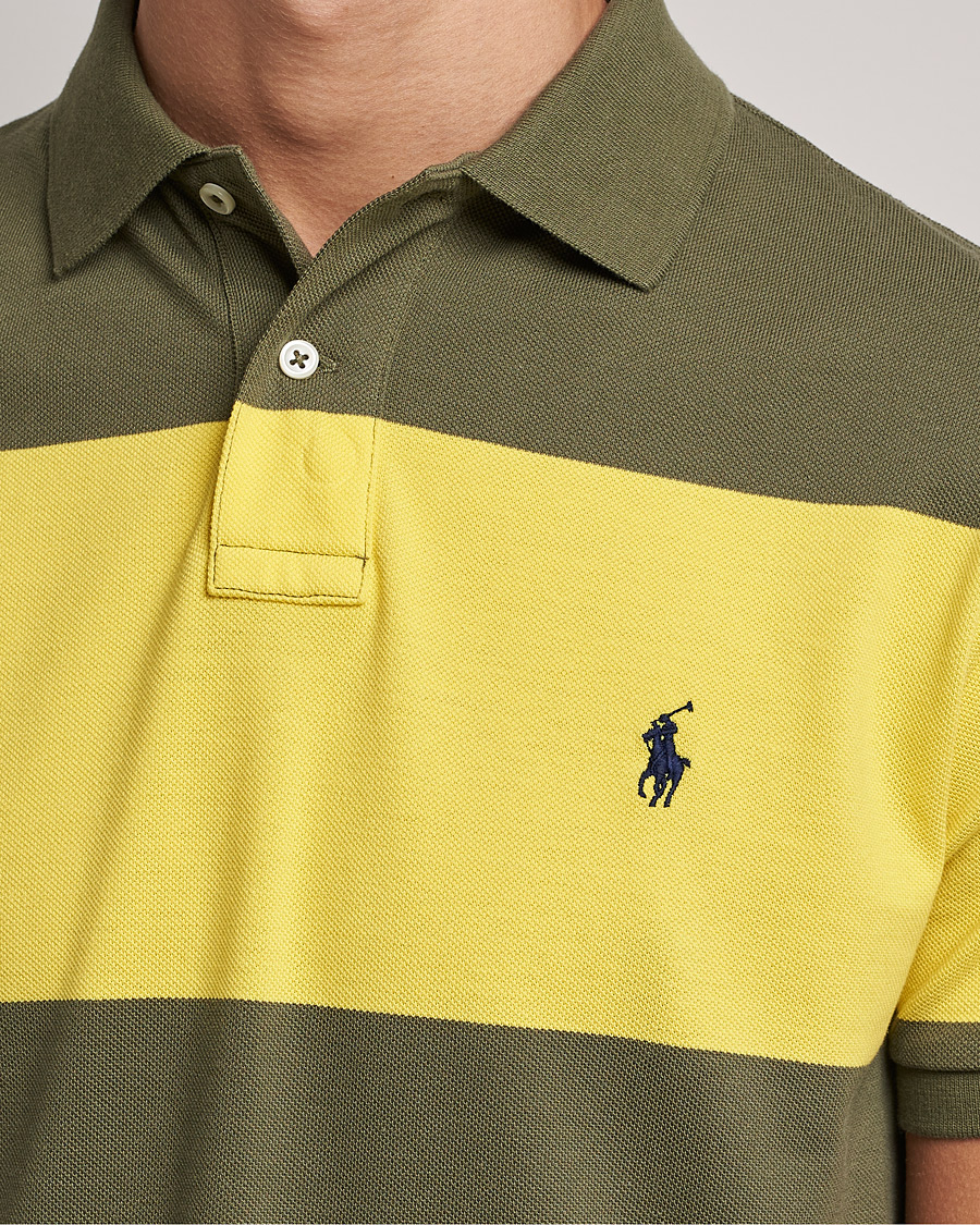 Hombres | Polos | Polo Ralph Lauren | Custom Slim Fit Barstriped Polo Lemon/Dark Sage