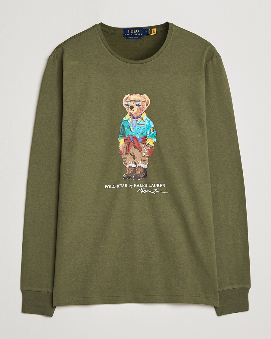 Hombres | Camisetas | Polo Ralph Lauren | Printed Bear Crew Neck Long Sleeve T-Shirt Dark Sage