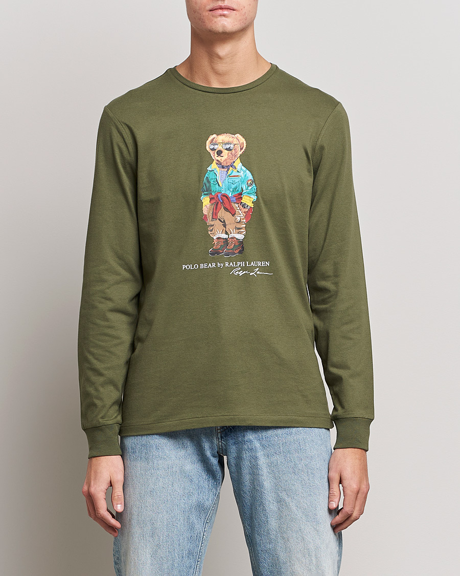 Hombres | Camisetas | Polo Ralph Lauren | Printed Bear Crew Neck Long Sleeve T-Shirt Dark Sage